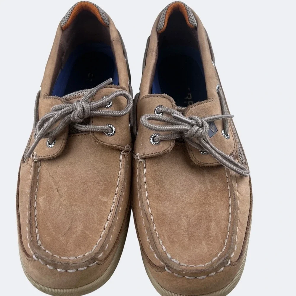 Sperry Top-Sider Boat Deck Shoes Mens Size 8‎ Brown Leather Lace Up Nautical